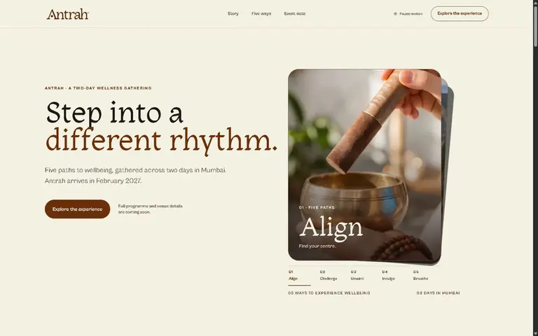 Antrah Wellness website