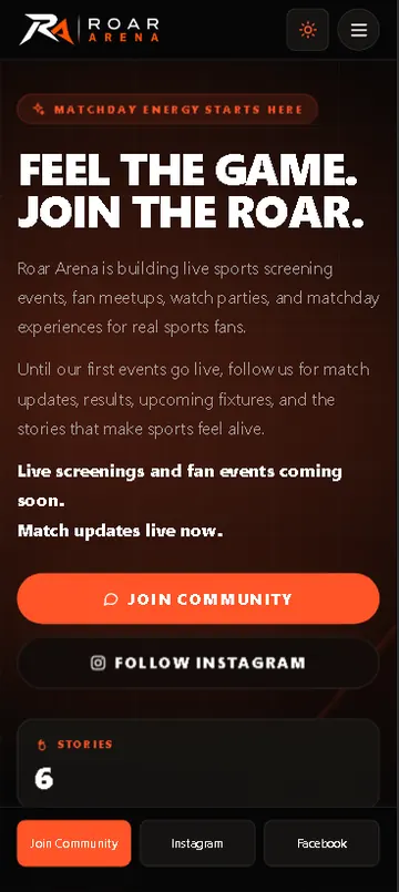 Roar Arena on a phone